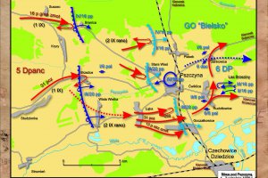 Mapa ukazująca bitwę pszczyńśką 1 2 września 1939