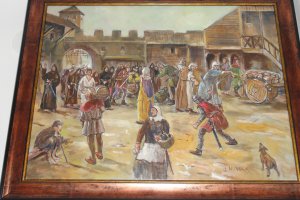 Zajęcie zamku pszczyńskiego przez pasierbów księżnej Barbary Rokemberg w 1462 r – mal J Misiak 2014 