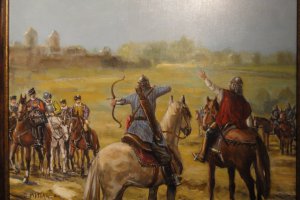 Zatrzymanie w czerwcu 1574 r króla polskiego Henryka Walezego pod Pszczyną przez pościg kasztelana wojnickiego Jana Tęczyńskiego – mal J Misiak 2014 